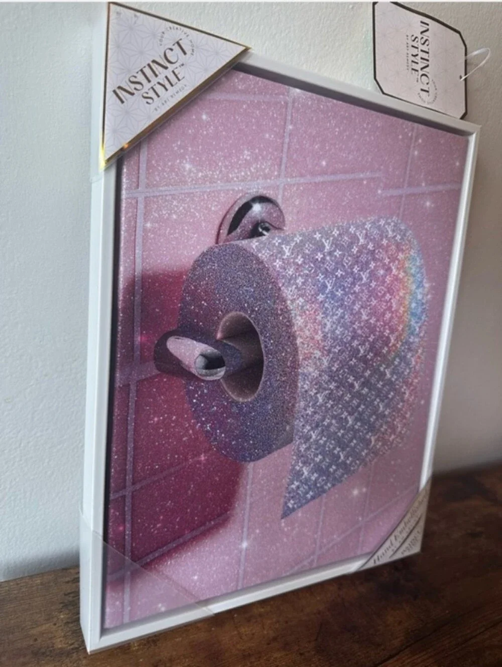 INSTINCT STYLE-Glitter Logo Toilet Paper Art Print - 🩷 (11 X 14)